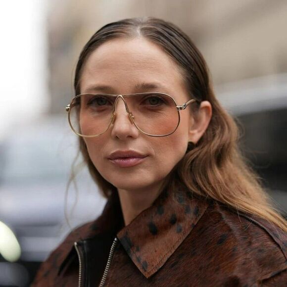 Miu Miu Women Sunglasses Gold Purple Brown Pilot MUA56S 5AK20I NEW AUTHENTIC main image 8